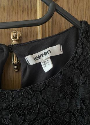 Кружевное черное платье koton3 фото
