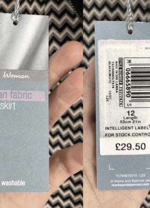 Новая трендовая юбка от m&amp;s принт елочка черно-белый4 фото