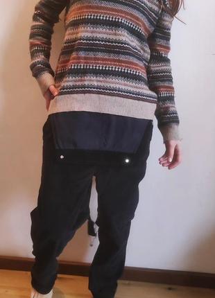 Винтажный свитер в полоску + черный комбинезон от white stuff6 фото
