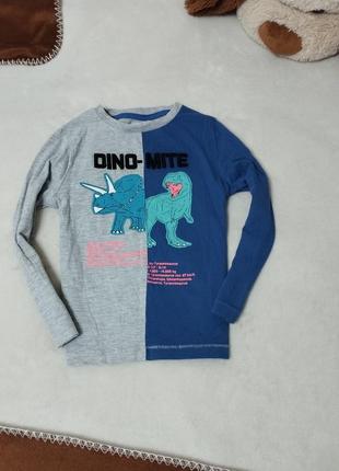Тонкая кофта, реглан с динозавром, лонгслив, футболка с длинными рукавами1 фото