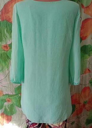 Удлиненная блузка-платьице  шифоновая с рюшами бантом нарядная легкая тонкая винтаж5 фото