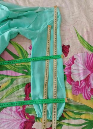 Удлиненная блузка-платьице  шифоновая с рюшами бантом нарядная легкая тонкая винтаж4 фото