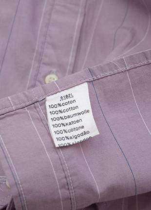 Vintage lacoste chemise размер 43 xl-xxl фиолетовая сиреневая винтажная рубашка в полоску10 фото