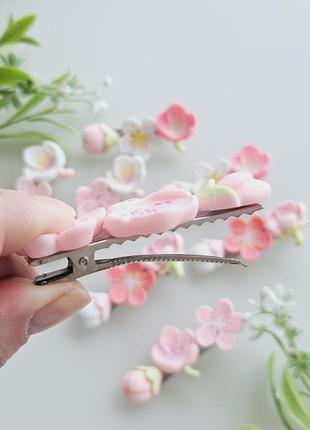 Детские заколки, заколки для волос, заколки цветы, весенние заколки, детские резинки