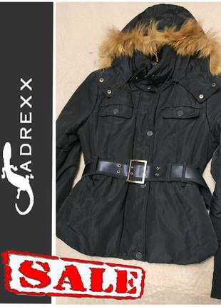 Adrexx. мех натуральный на капюшоне. куртка женская. размер s