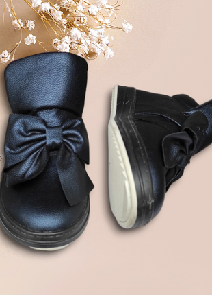 Шикарные стильные деми ботинки, кеды синие для девочки утепленные весна, осень3 фото