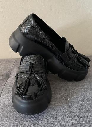 Кожаные лоферы с косточками на платформе 😍5 фото