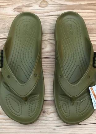 Крокс шльопанці фліп оливкові-хакі crocs all-terrain flip aloe green5 фото