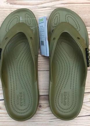 Крокс шльопанці фліп оливкові-хакі crocs all-terrain flip aloe green8 фото