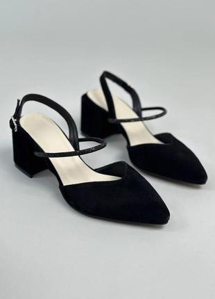 Женские замшевые туфли босоножки7 фото