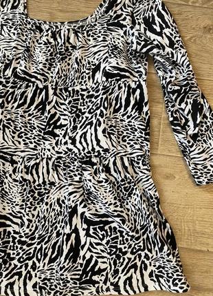 Платье зебра, пышное, беби долл, нежное, ярусное2 фото