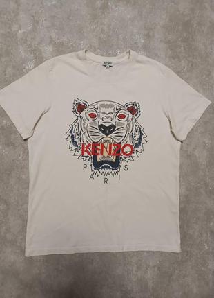 Футболка з великим логотипом kenzo tiger paris, виготовлена в португалії