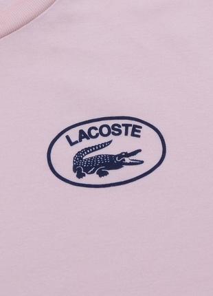 Футболка оригинальная от lacoste р. 40 с большим логотипом розовая6 фото