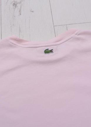 Футболка оригинальная от lacoste р. 40 с большим логотипом розовая4 фото