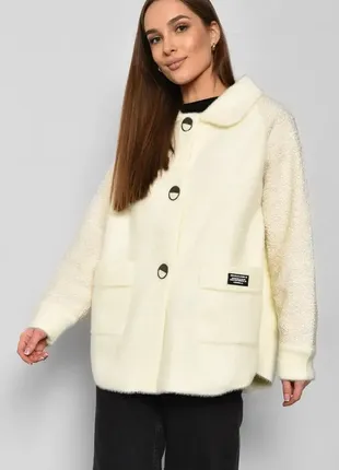 Куртка-пальто женское полубатальное из альпаки1 фото