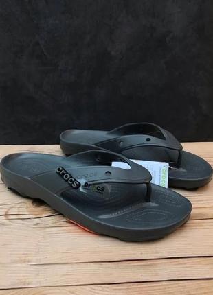 Крокс шльопанці фліп сірі crocs all-terrain flip slate grey