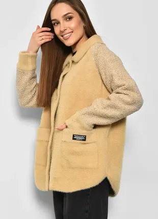 Куртка-пальто жіноче напівбатальне з альпаки2 фото