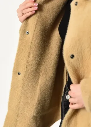Куртка-пальто женское полубатальное из альпаки4 фото