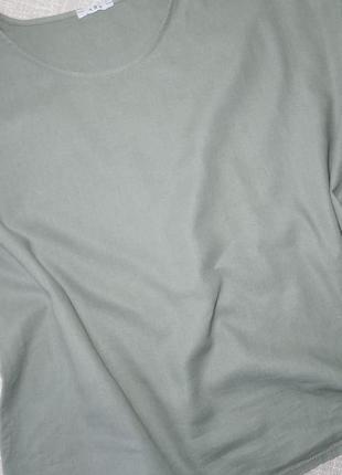 Женская легкая летняя блузка льняная короткий рукав лен футболка большого размера6 фото