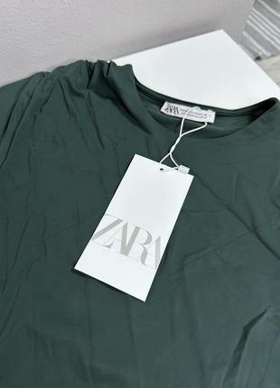 Зелений 💚 асиметричне боді на одне плече zara еластичний смарагдовий боді лонгслів зара2 фото