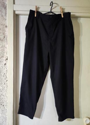Брюки широкие свободные высокая посадка классика черные штаны штани жіночі2 фото