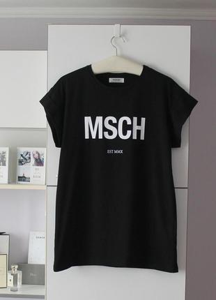 Черная плотная хлопковая футболка от moss copenhagen5 фото