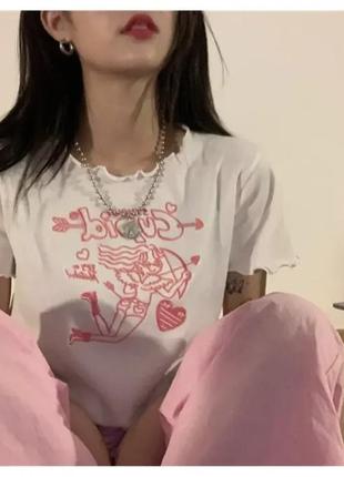 Стильный укороченный топ cupid y2k белый стильный топ