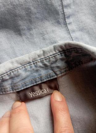 Рубашка джинсовая тонкая летняя с завязками yessica 363 фото