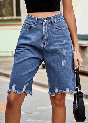 Шорты джинсовые женские, бриджи синие м