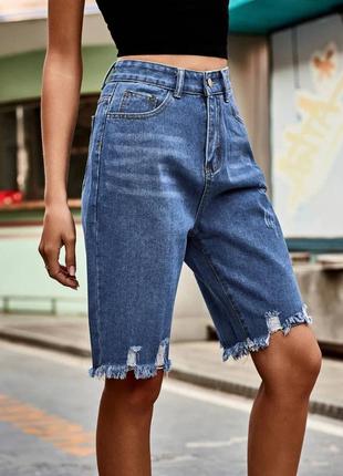 Шорты джинсовые женские, бриджи синие м