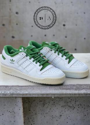 Adidas originals forum 84 low cl white green мужские кроссовки2 фото