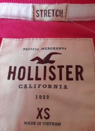 Малиновая мужская футболка поло hollister stretch made in vietnam, молниеносная отправка 🚀⚡7 фото