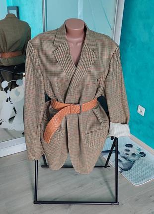 Пиджак burberry, шерсть, удлиненный, с мужского плеча