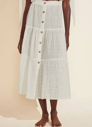 Шикарная юбка белая юбка прошва выбитая стильная модная трендовая accesorize6 фото