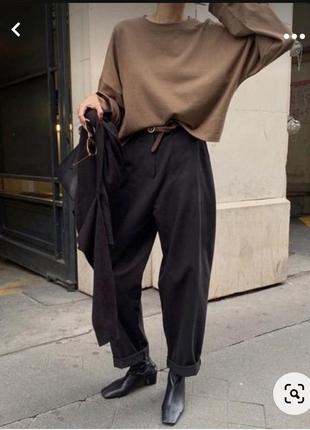 Брюки широкие свободные высокая посадка классика черные штаны штани жіночі1 фото