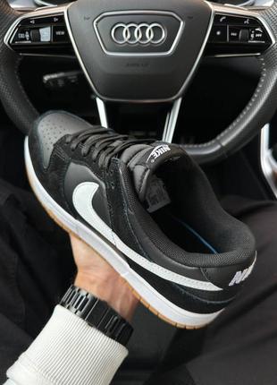 Мужские кроссовки nike sb dunk low black suede white gum8 фото
