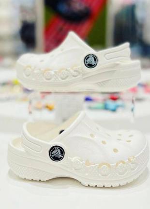 Крокс сабо бая білі дитячі crocs baya kids white