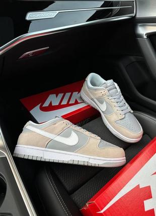 Чоловічі кросівки nike sb dunk low beige gray white1 фото