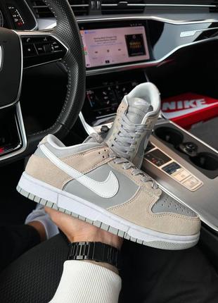 Чоловічі кросівки nike sb dunk low beige gray white3 фото