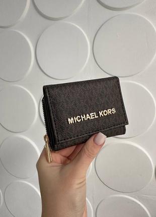 Кошелек в стиле michael kors маленький средний черный коричневый6 фото