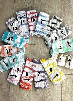 Носки nike tie-dye высокие &lt;unk&gt; носки найк тай-дай разноцветные1 фото