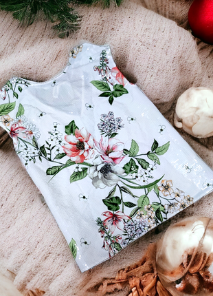 Нарядная блуза в паетках f&f цветы этикетка1 фото