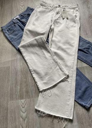 Джинсы прямого кроя, джинсы палаццо, джинсы с необработанным краем, брюки6 фото