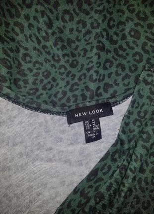 Блуза на ґудзиках зелений леопард3 фото