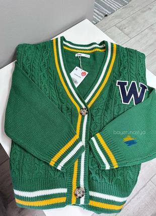 Зелений 💚 трикотажний кардиган на ґудзиках кофта в'язаний джемпер светр sinsay