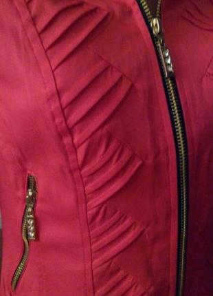 Гарний піджак куртка -вітровка курточка кораловий колір2 фото