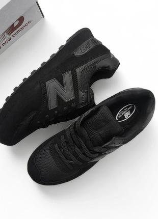 Чоловічі кросівки new balance 574 чорні7 фото