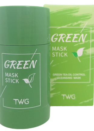 Маска для кожи лица с маслом зеленого чая очищающая увлажняющая глиняная в стике для всех типов