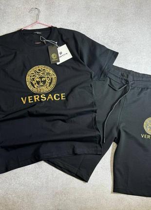 Чоловічий костюм versace / мужской костюм футболка + шорти