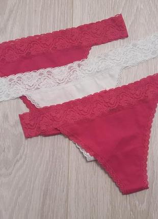 Набор трусиков танга стринги с кружевом esmara